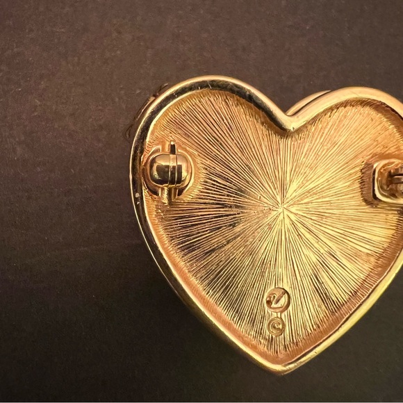 Good preowned vintage  condition a heart shaped Schabowski crystal brooch - Picture 3 of 5